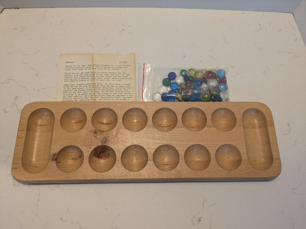 Mancala Game By The Woodfield Collection Wood Game Board Year 2000 Boho
